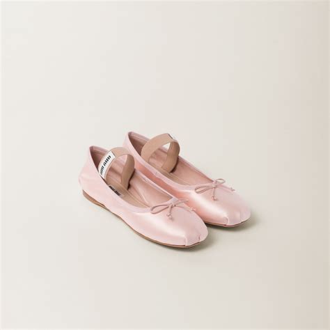 miu miu satin flats|Orchid Pink Satin Ballerinas .